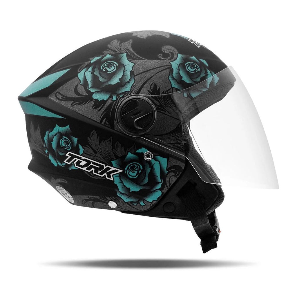 Capacete Aberto Feminino Pro Tork New Three Flowers Fosco