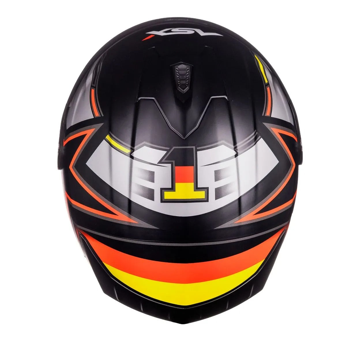 Capacete Moto Asx Draken Pilot Fosco Preto/Vermelho/Amarelo