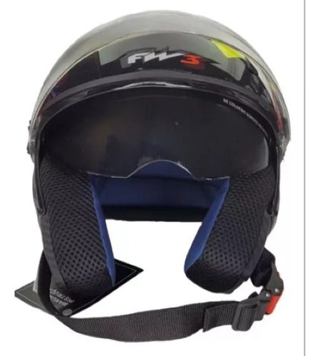 Capacete Fw3 X Open 43 Com Óculos Interno Aberto Top