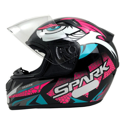 KIT Capacete Feminino Ebf New Spark Esportivo + Viseira Fumê
