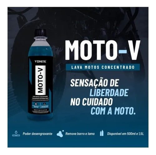 Moto-v Shampoo Desengraxante Para Lavar Motos Vonixx 500ml