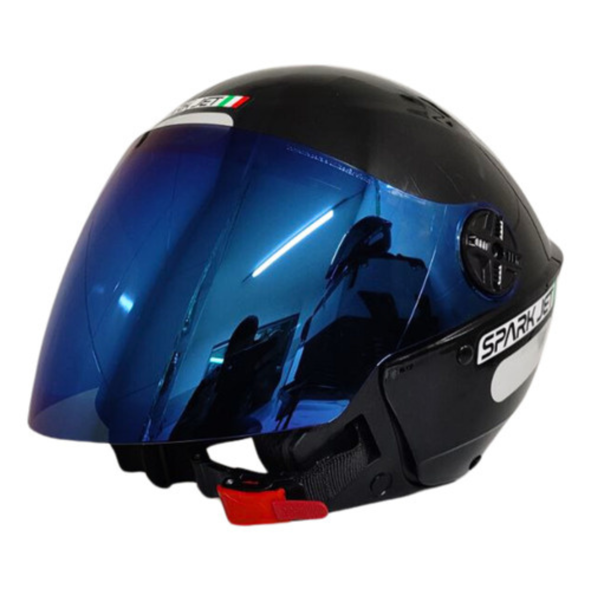 KIT Capacete Moto Ebf Spark Jet Aberto + Viseira Azul