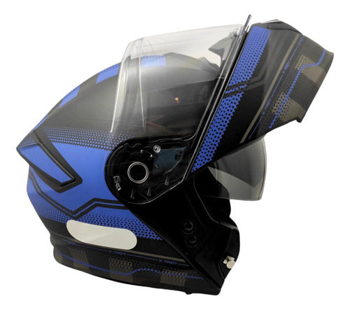Capacete Escamoteável Xtroy Articulado Robocop C Óculos Fumê