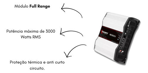 MÓDULO AMPLIFICADOR TARAMPS CLASS D MD 3000.1 3000W 4 OHMS