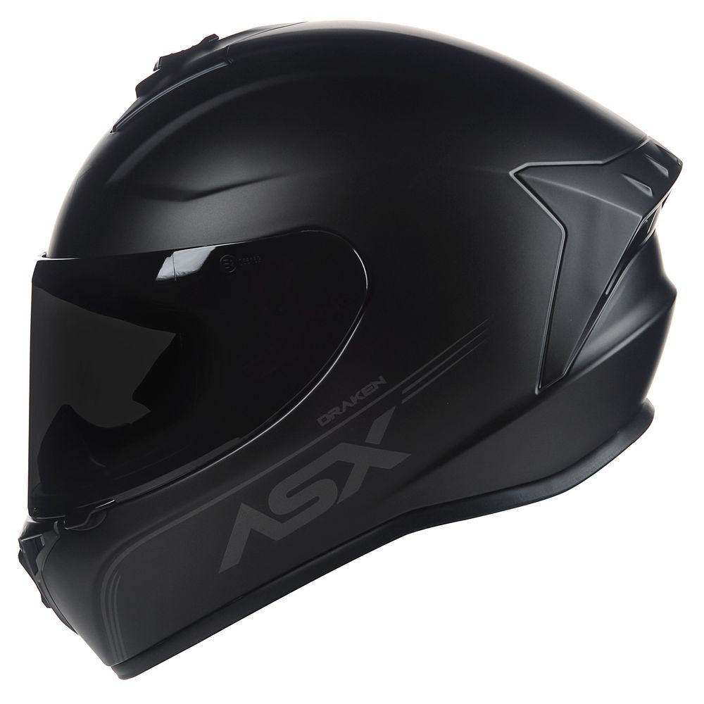 Capacete Fechado Asx Moto Esportivo Draken Preto Fosco
