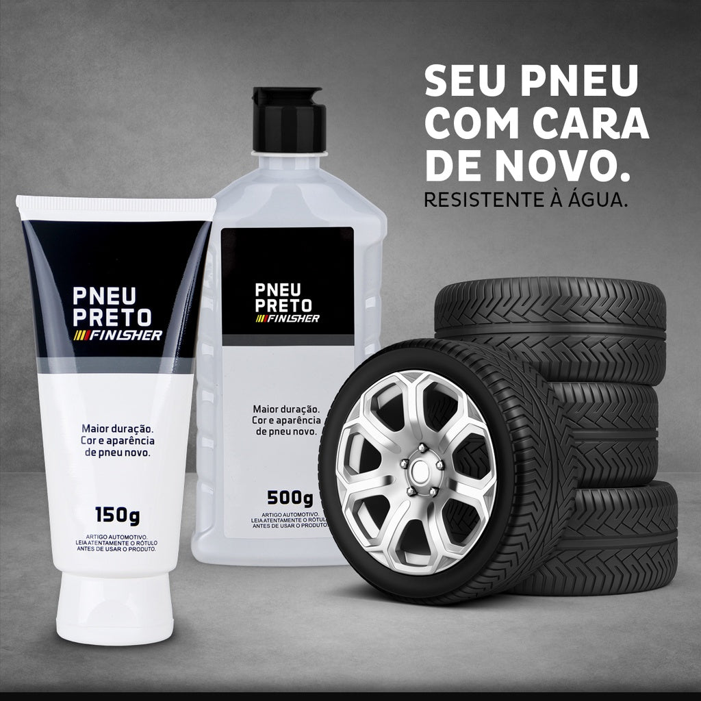 Pneu Preto Finisher 500g Restaura A Cor Original Dos Pneus