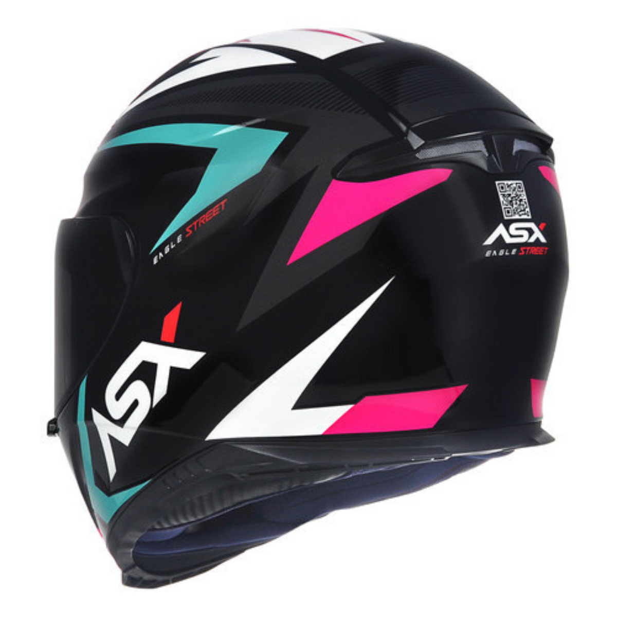 Capacete ASX Eagle Street Brilho Feminino + Viseira Fumê