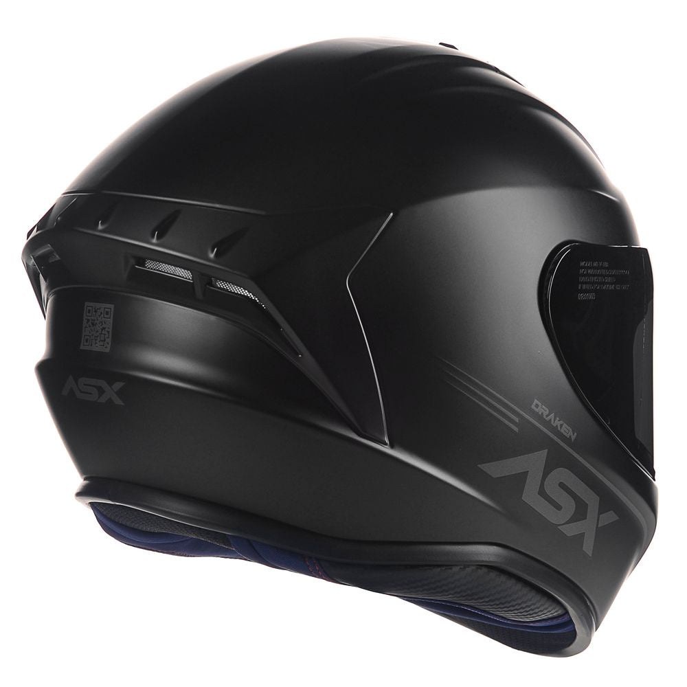 Capacete Fechado Asx Moto Esportivo Draken Preto Fosco