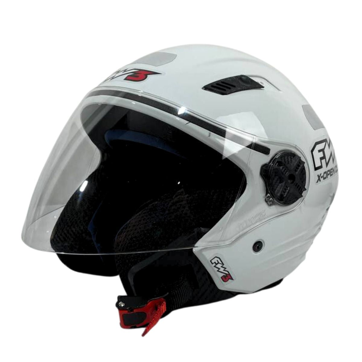 Capacete Aberto Fw3 X Open Classic Branco Ou Preto Brilhante