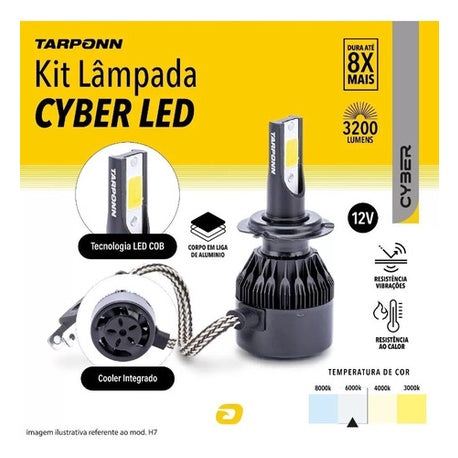 Kit 2 Lampadas Carro E Moto Super Led Cyber H4 6400 Lumes