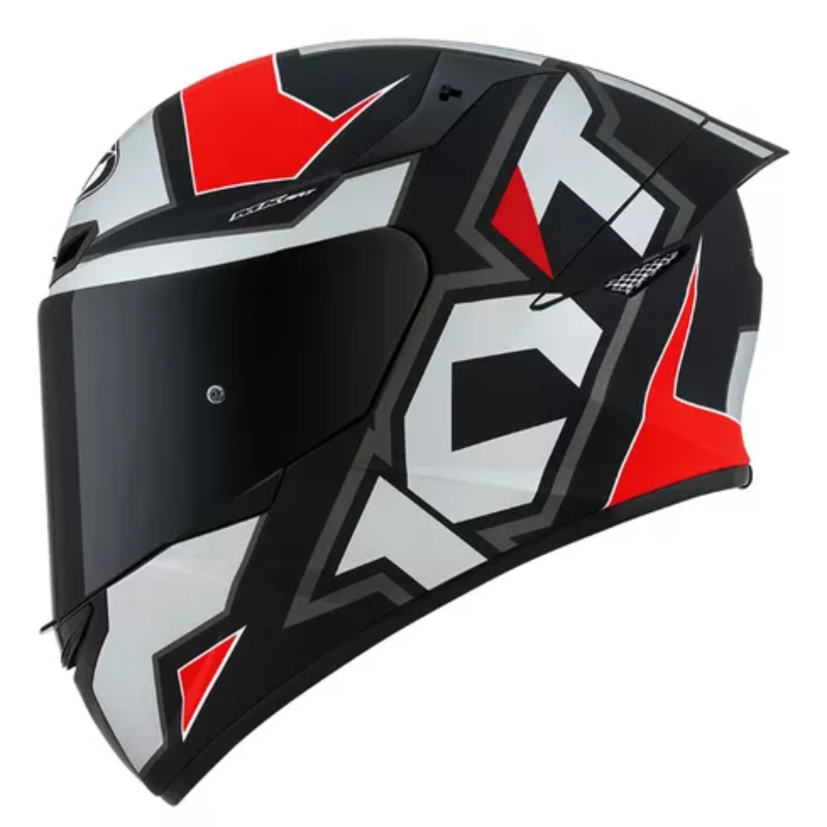 Capacete Moto KYT TT-course Esportivo Electron Cinza/vermelho