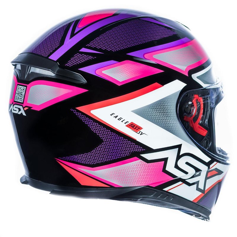 Capacete Moto ASX Eagle Fast Brilhante Com óculos Solar Fumê