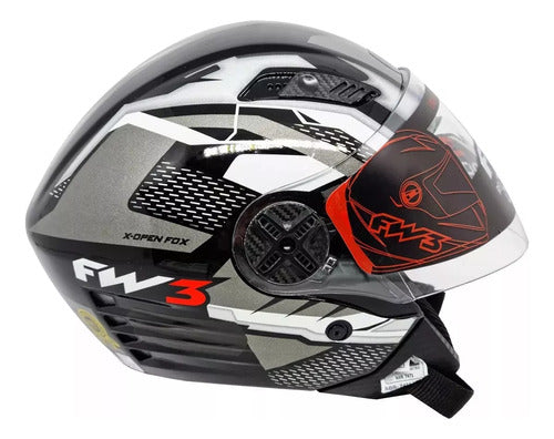 Capacete Fw3 X Open Fox Com Óculos Interno Aberto Top