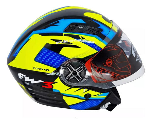 Capacete Fw3 X Open Fox Com Óculos Interno Aberto Top