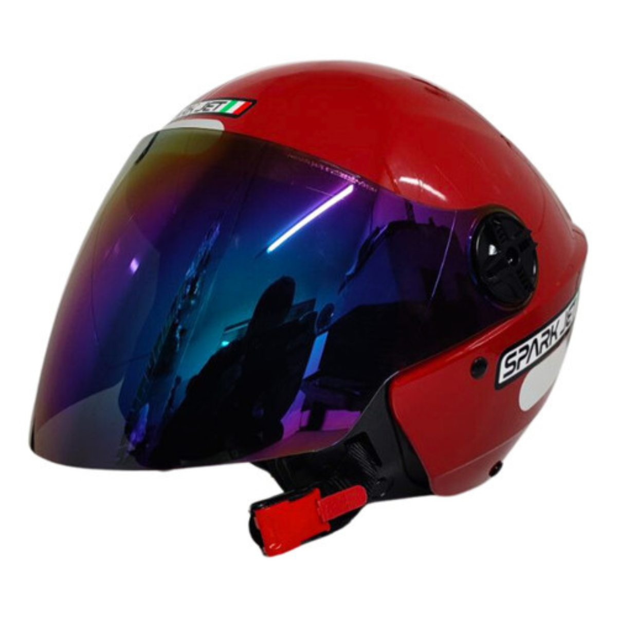 KIT Capacete Moto Ebf Spark Jet Aberto + Viseira Azul