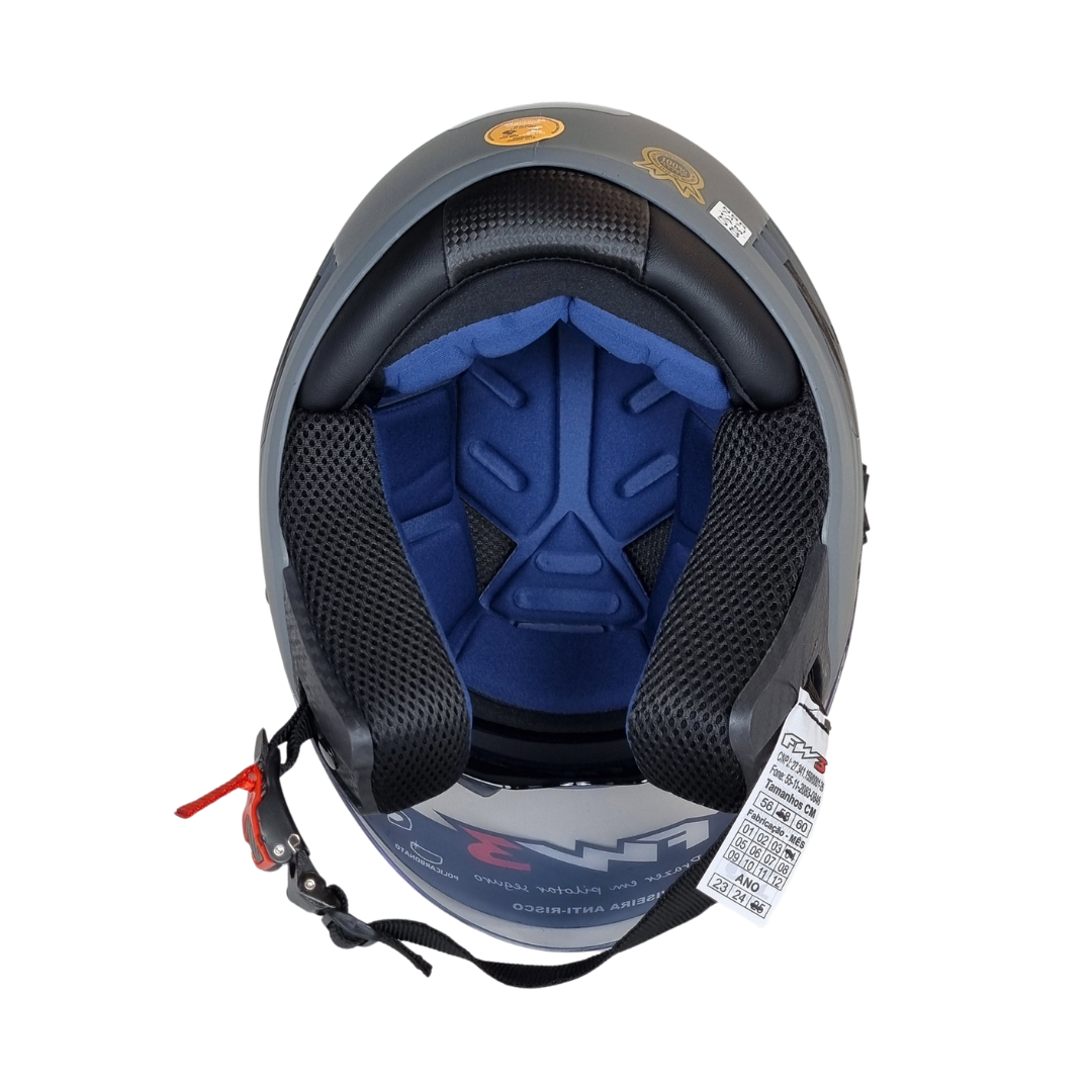 Capacete Aberto Fw3 X Open Up Star Com Óculos Interno Mega Lopes