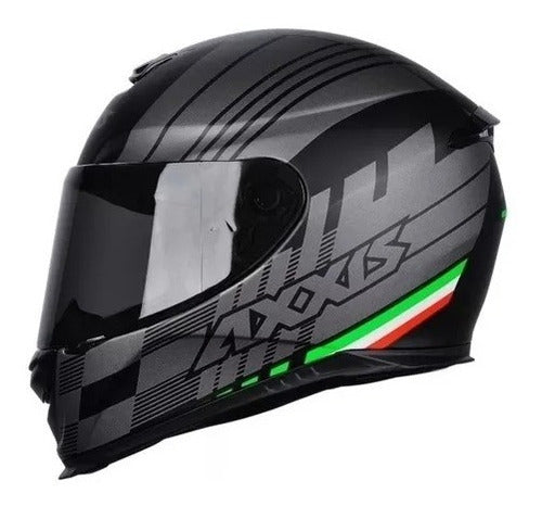 Capacete Fechado Moto Axxis By Mt Eagle Italy Preto Cinza