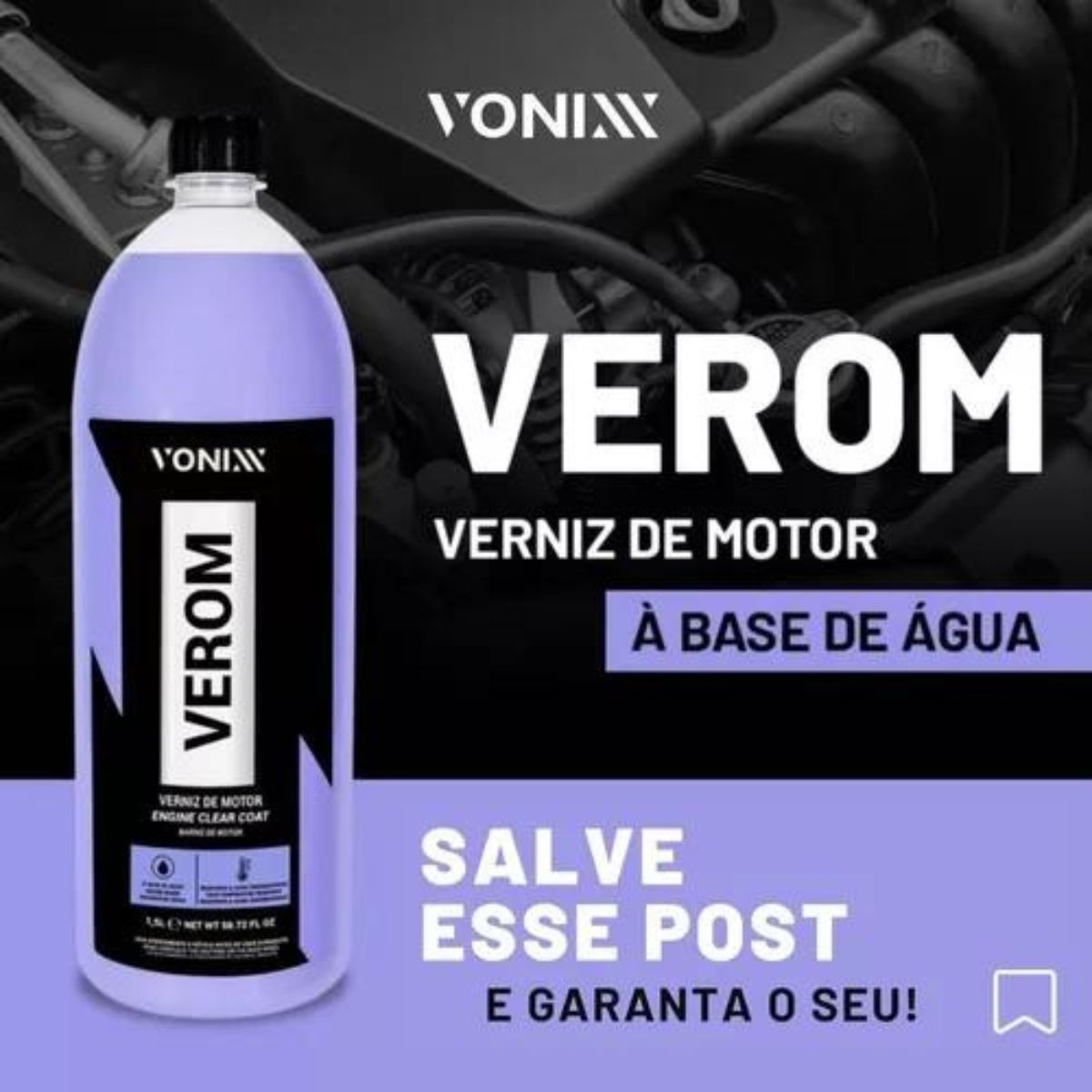 Verniz De Motor Verom Vonixx Brilho Proteção Base Água 1,5l