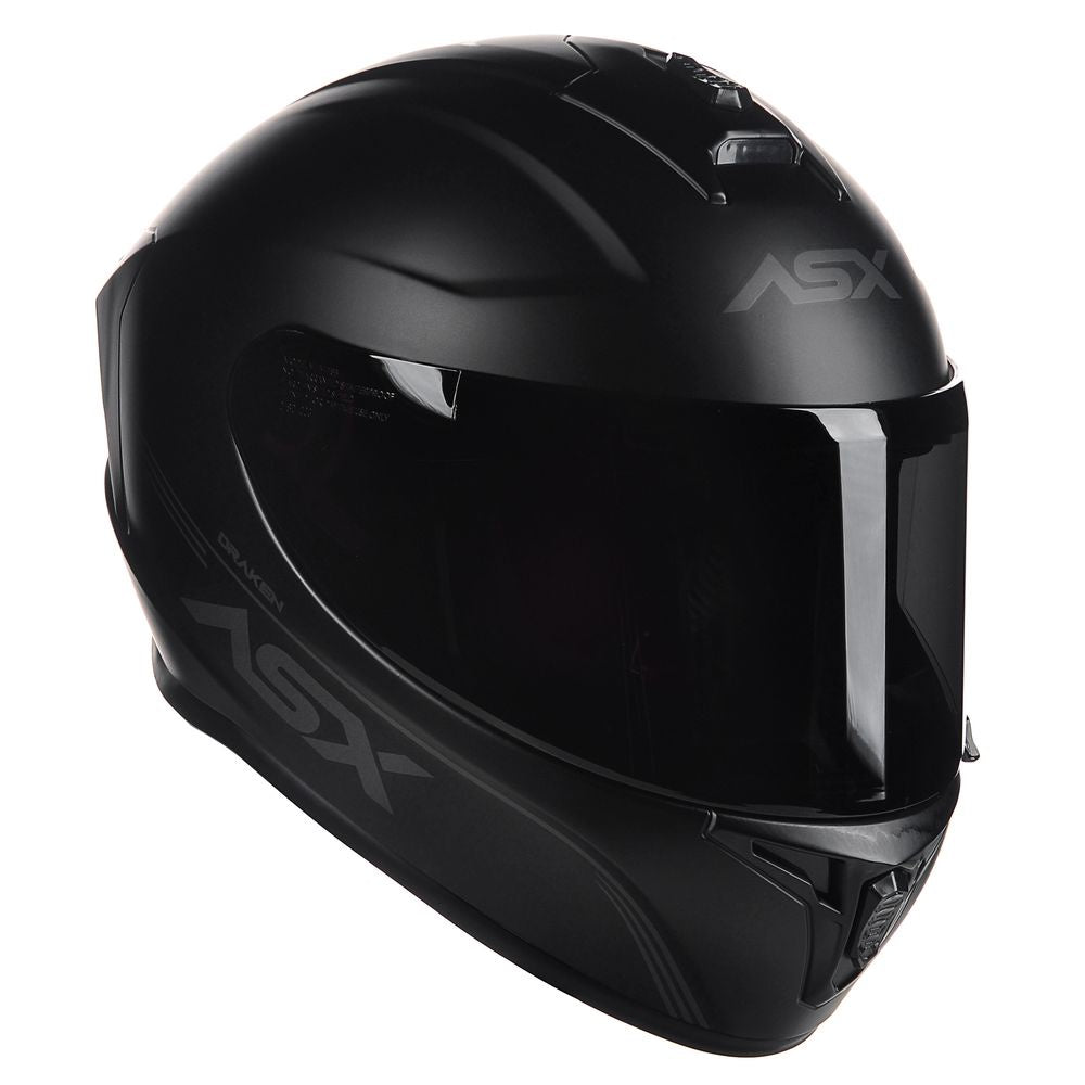 Capacete Fechado Asx Moto Esportivo Draken Preto Fosco