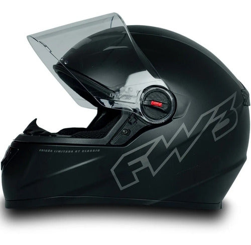 Kit Capacete Moto Fw3 Gt2 Com Narigueira + Viseira Fumê