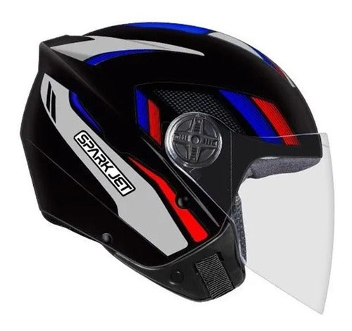 Capacete Moto Aberto Ebf Spark Jet Sting Preto