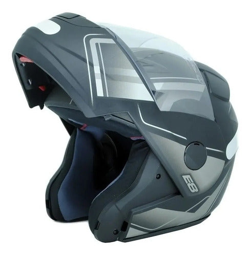 Capacete Articulado Ebf New E8 Robocop Escamoteável + Cores