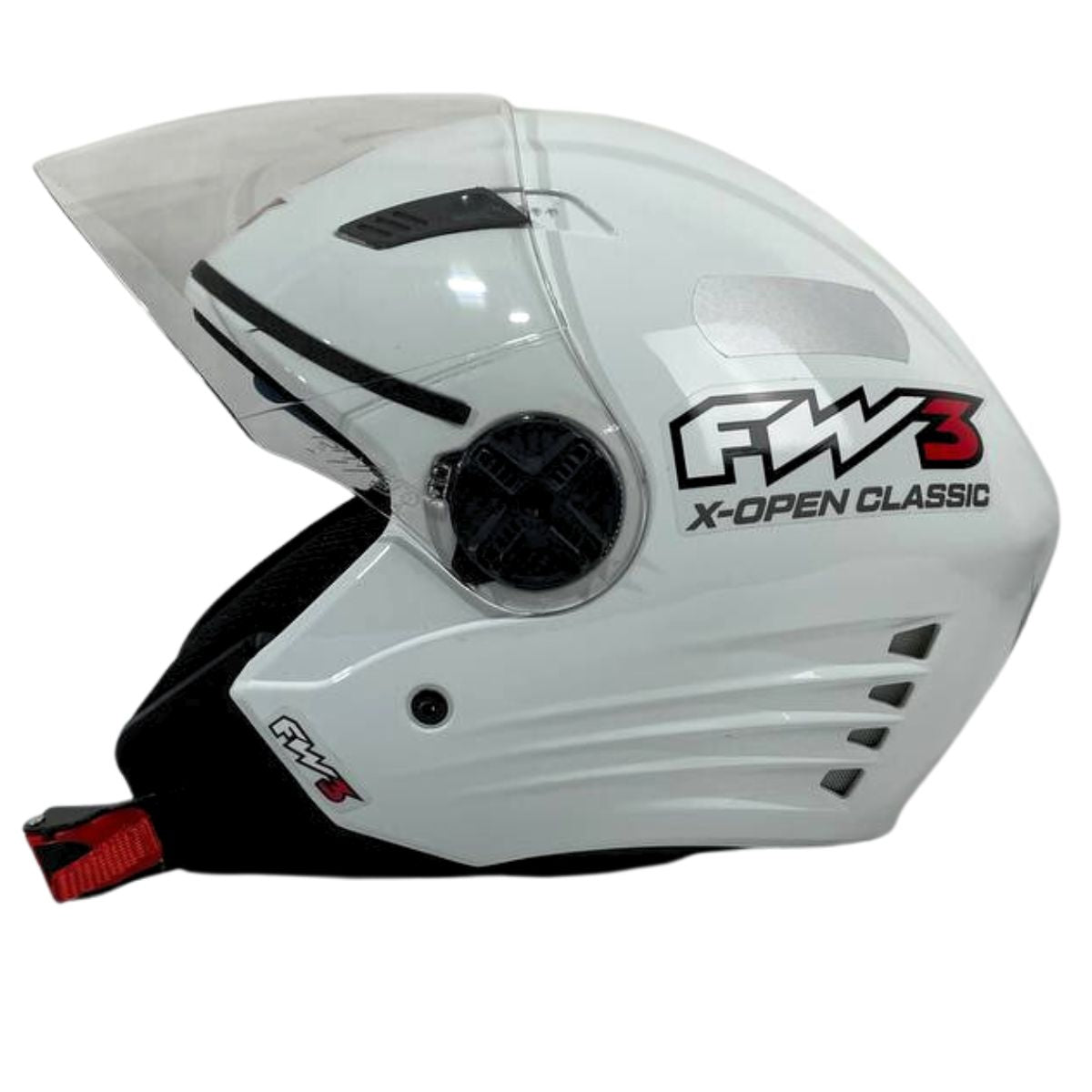 Capacete Aberto Fw3 X Open Classic Branco Ou Preto Brilhante