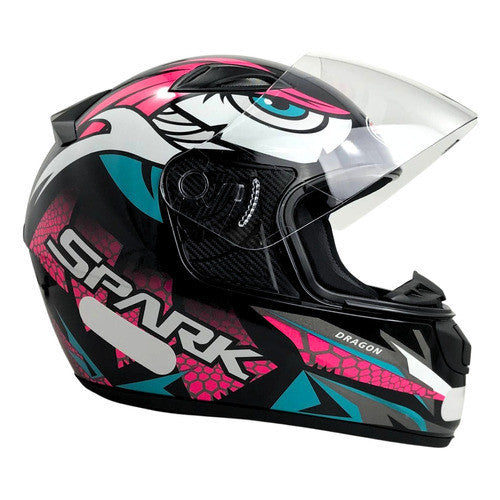 KIT Capacete Feminino Ebf New Spark Esportivo + Viseira Fumê