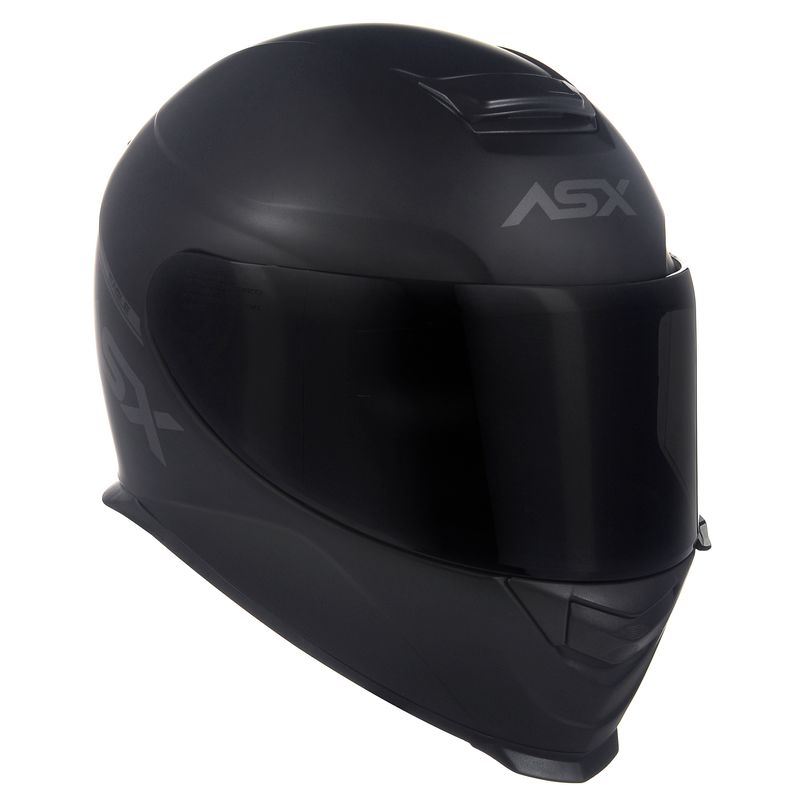 Capacete ASX Eagle Solid Preto Fosco Cinza