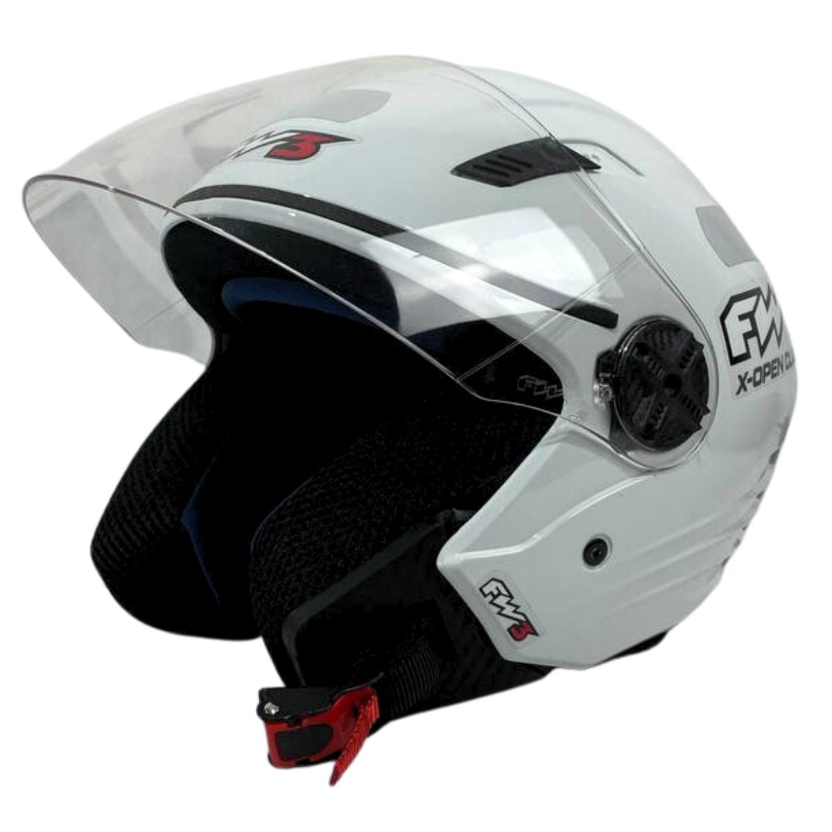 Capacete Aberto Fw3 X Open Classic Branco Ou Preto Brilhante