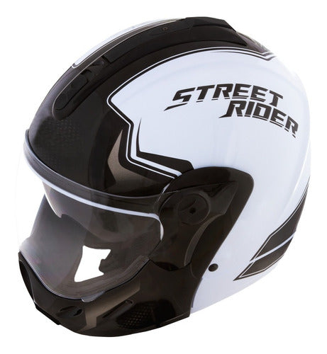 Capacete Escamoteável Mixs Captiva Street Rider Com Óculos