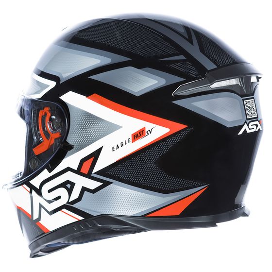 Capacete Moto ASX Eagle Fast Brilhante Com óculos Solar Fumê