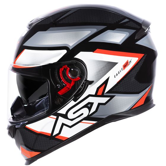 Capacete Moto ASX Eagle Fast Brilhante Com óculos Solar Fumê
