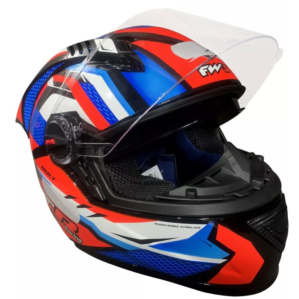 Capacete FW3 GT Racing Bolt Design Com Narigueira