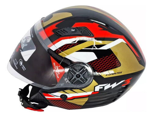 Capacete Fw3 X Open 43 Com Óculos Interno Aberto Top