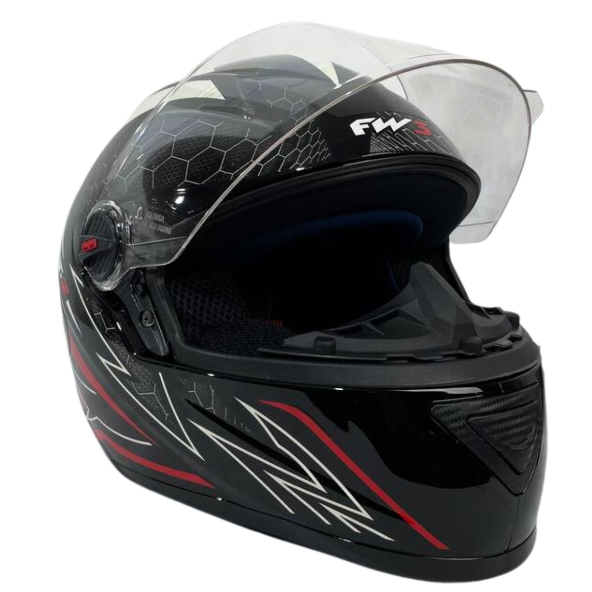Capacete Moto Fw3 Gt2 Gt5 Viseira Cristal Com Narigueira