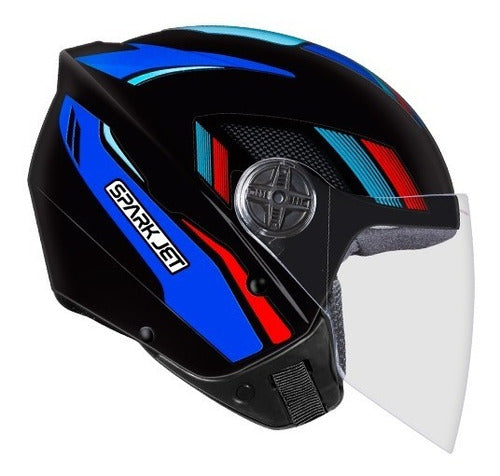 Capacete Moto Aberto Ebf Spark Jet Sting Preto