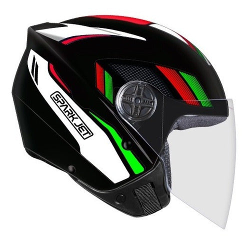 Capacete Moto Aberto Ebf Spark Jet Sting Preto