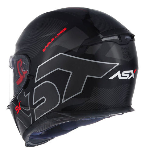 Capacete ASX Eagle Sv Solid Com Viseira Solar Óculos Fumê