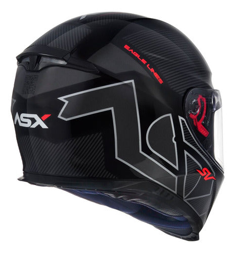 Capacete ASX Eagle Sv Solid Com Viseira Solar Óculos Fumê
