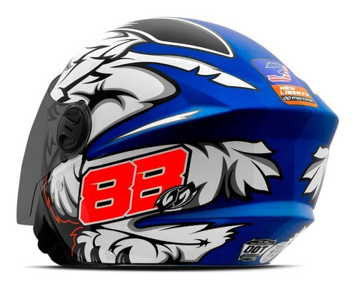 Capacete Aberto New Liberty Three Coyote Gp 88 Viseira Fumê