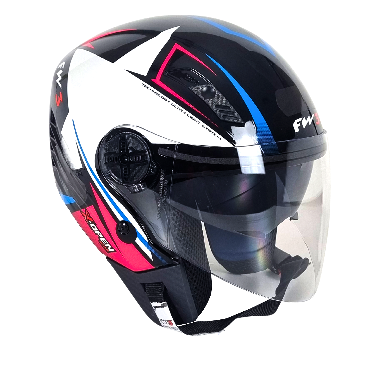 Capacete Aberto Fw3 X Open Up Star Com Óculos Interno Mega Lopes