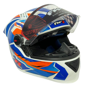 Capacete FW3 GT Racing Bolt Design Com Narigueira
