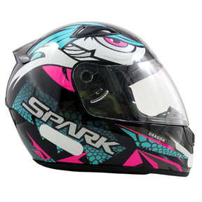KIT Capacete Feminino Ebf New Spark Esportivo + Viseira Fumê