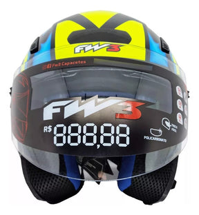 Capacete Fw3 X Open Fox Com Óculos Interno Aberto Top FW3