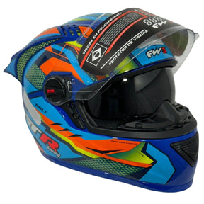 Capacete FW3 GT Racing Bolt Design Com Narigueira