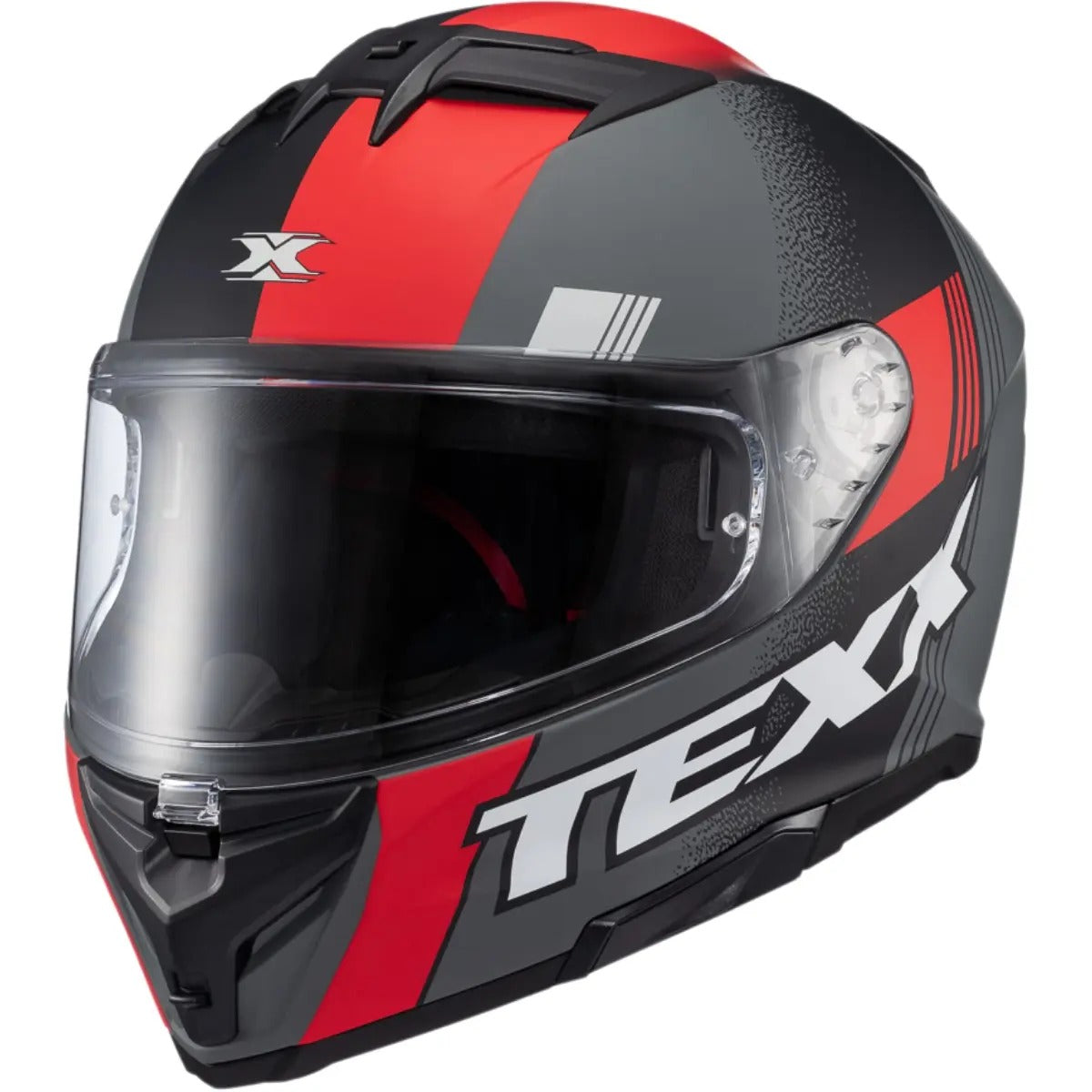 Capacete Texx Kaiman Track Vermelho Cinza Fosco C/ Óculos
