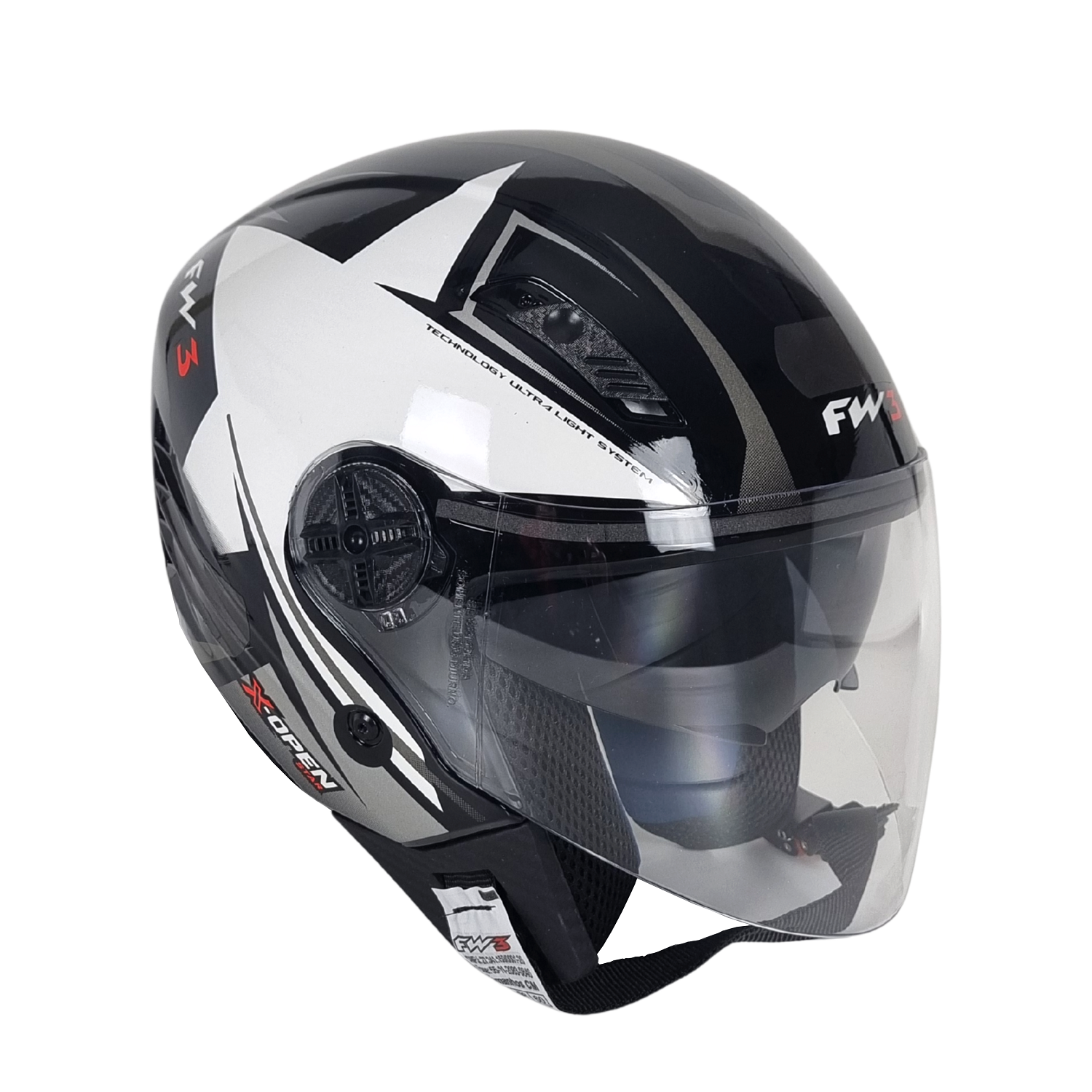 Capacete Aberto Fw3 X Open Up Star Com Óculos Interno Mega Lopes