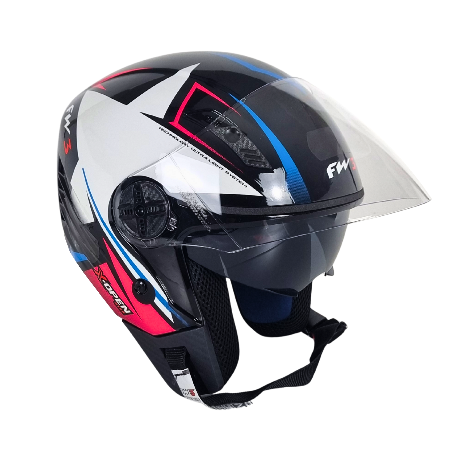 Capacete Aberto Fw3 X Open Up Star Com Óculos Interno Mega Lopes
