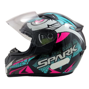 KIT Capacete Feminino Ebf New Spark Esportivo + Viseira Fumê